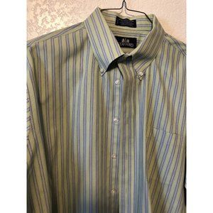 Men's Micro Pinpoint Oxford by Stafford  Size 17.5, 36/37 Spring Colors Green